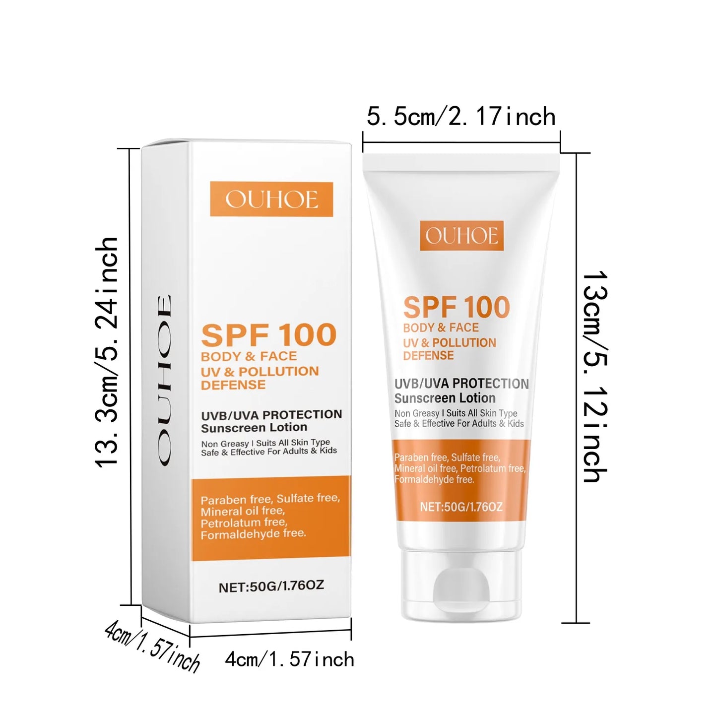 Quick Absorption SPF100 Hydrating Sunscreen Lotion Refreshing Sunscreen
